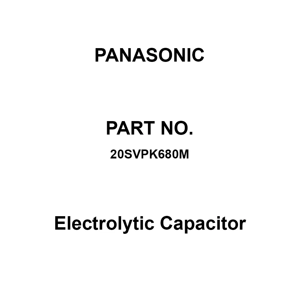 Panasonic Electrolytic Capacitor DC 20 V Voltage, 20SVPK680M (Pack of 5 Pcs)