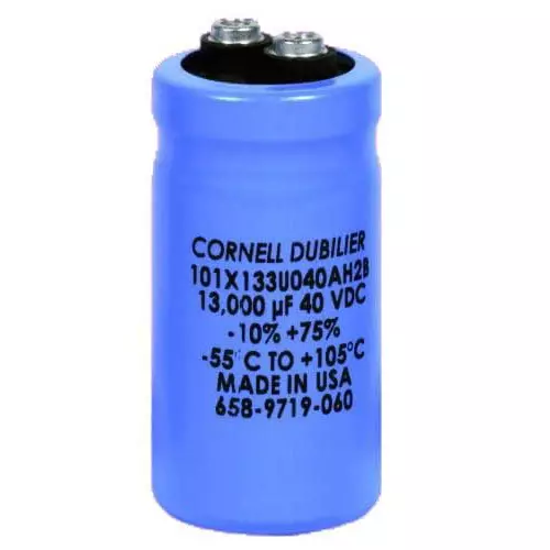 Knowles Aluminum Electrolytic Capacitor 40 VDC 17000 uF Capacitance, 101C173U040AB2B