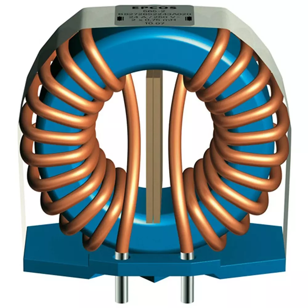 Epcos B82726S Series Ferrite Power Line Choke 3.2 mΩ DC Resistance and 24 Amp Currect 750 μH Inductance, B82726S2243A020