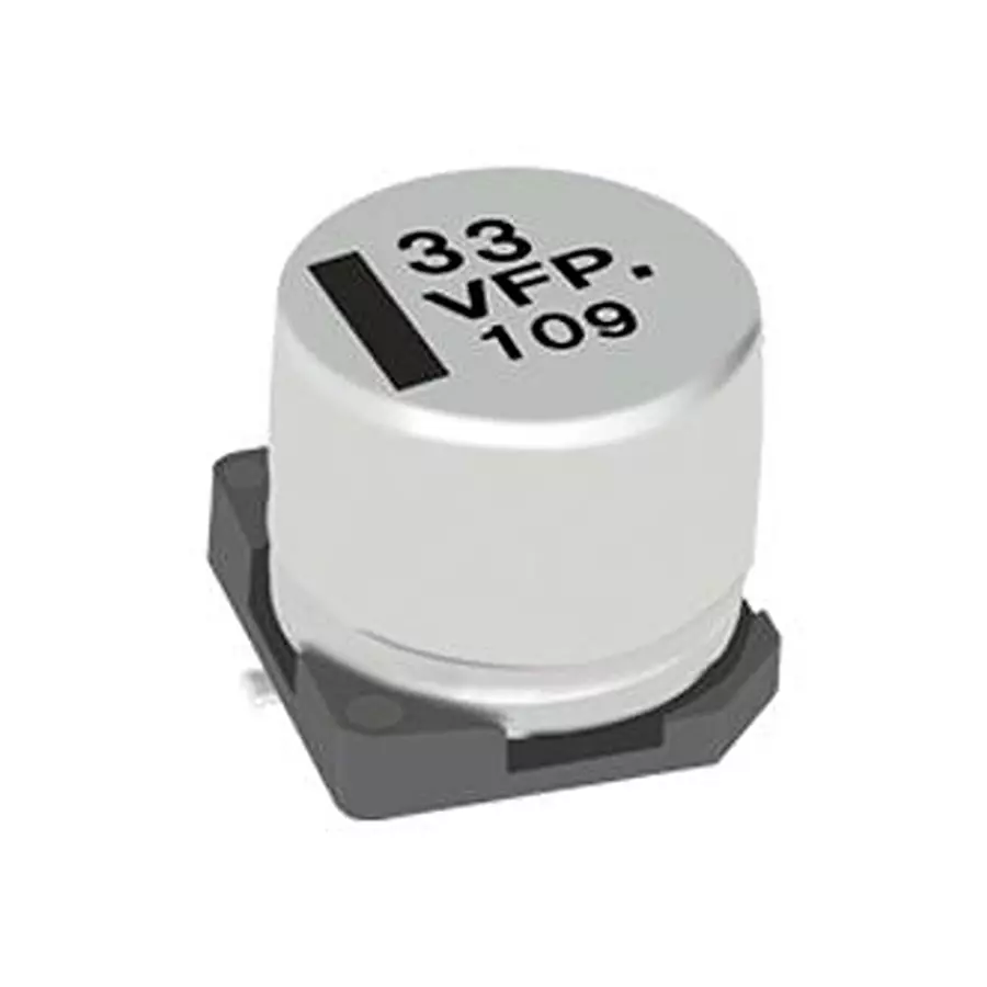 Panasonic CAP, 100UF, 6.3V, ALU ELEC, SMD, EEE-FP0J101AL