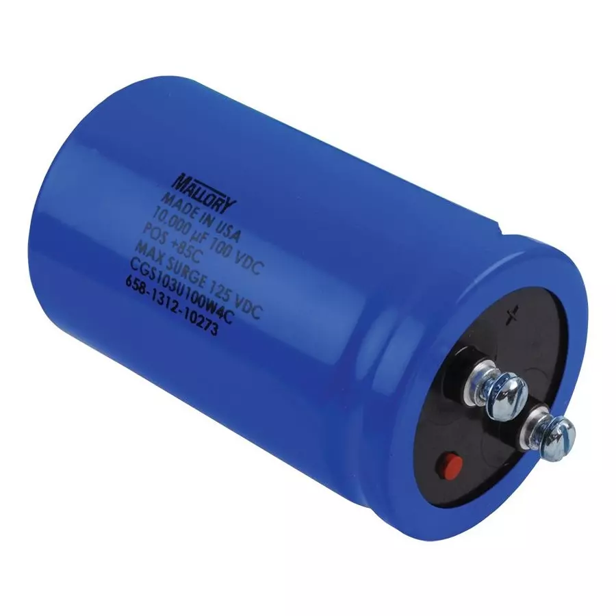 CORNELL DUBILIER Aluminum Electrolytic Capacitor 10000Uf, 100V, +75,-10%, Screw, CGS103U100W4C