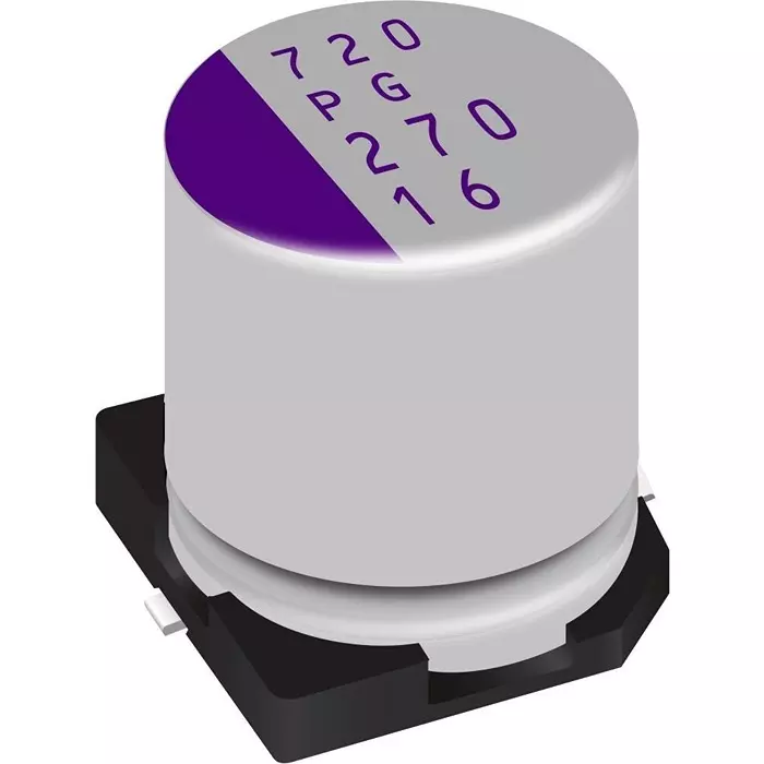 Panasonic Aluminum Polymer Capacitor 120 uF Capacitance 25 VDC SMD/SMT Termination, 667-25SVPG120MX
