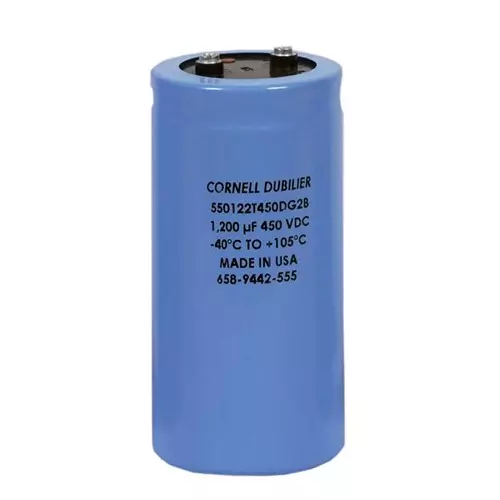 Knowles Aluminum Electrolytic Capacitor 400 VDC 1000 uF Capacitance, 550C102T400BJ2B