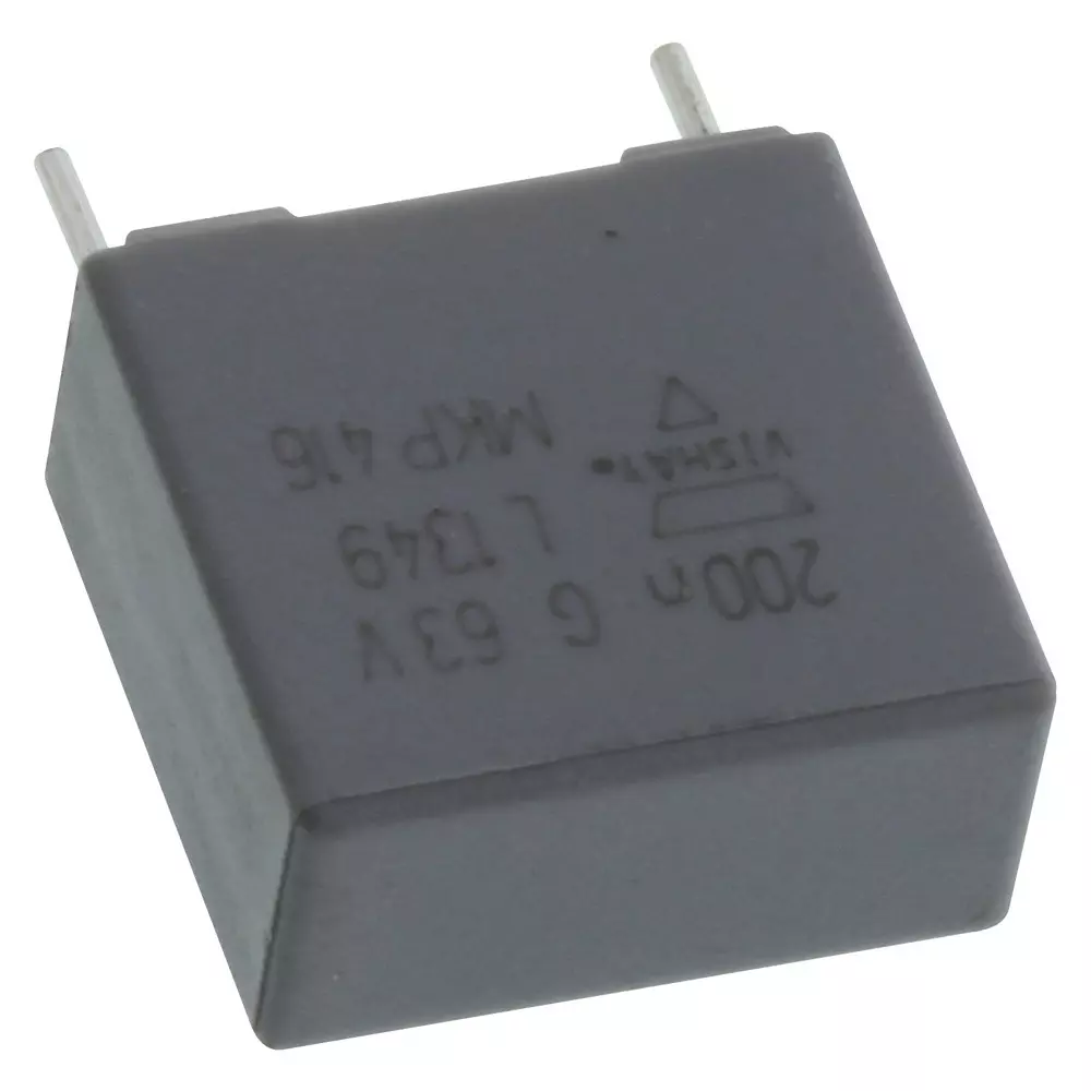Vishay CAPACITOR POLYPROPYLENE PP FILM 0.2UF, 63V, 2%, RADIAL, BFC241642004