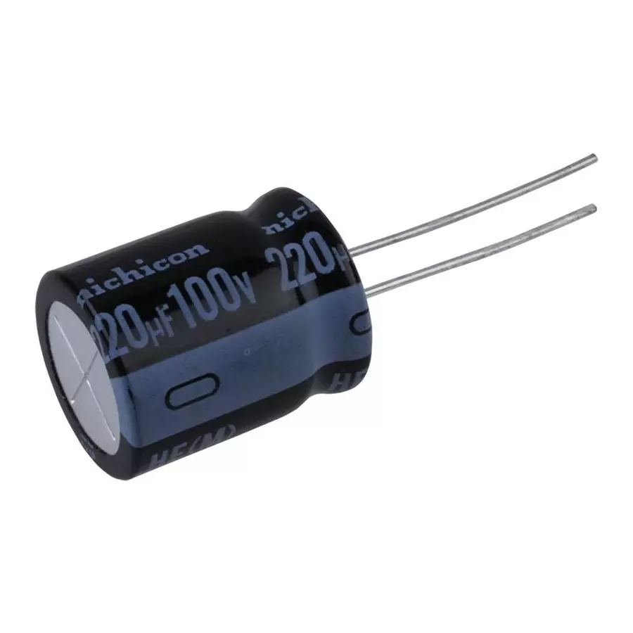 NICHICON Aluminum Electrolytic Capacitor, 220Uf, 100V, 20%, Radial, UHE2A221MHD6TN