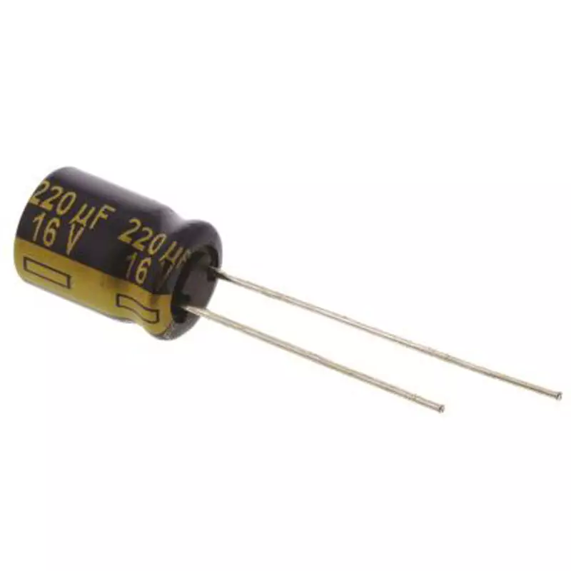 Panasonic Aluminum Electrolytic Capacitor 16 DC V 220 μF Capacitance, EEUFC1C221 (Pack of 5 Pcs)