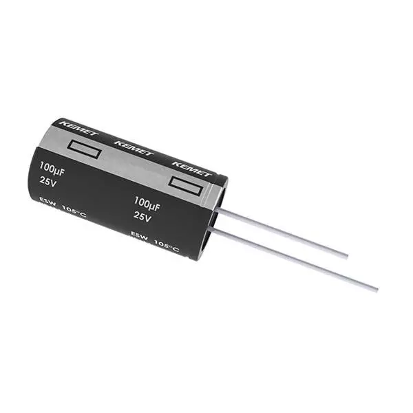 Kemet General Purpose Electrolytic Capacitor Radial Leaded 47 uF Capacitance, ESW476M025AC3AA