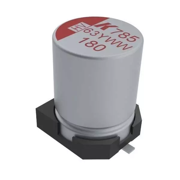 Kemet Aluminum Hybrid Polymer Capacitor 220 uF Capacitance 50 VDC SMD/SMT Termination, 80-A785MW227M1HLAS15