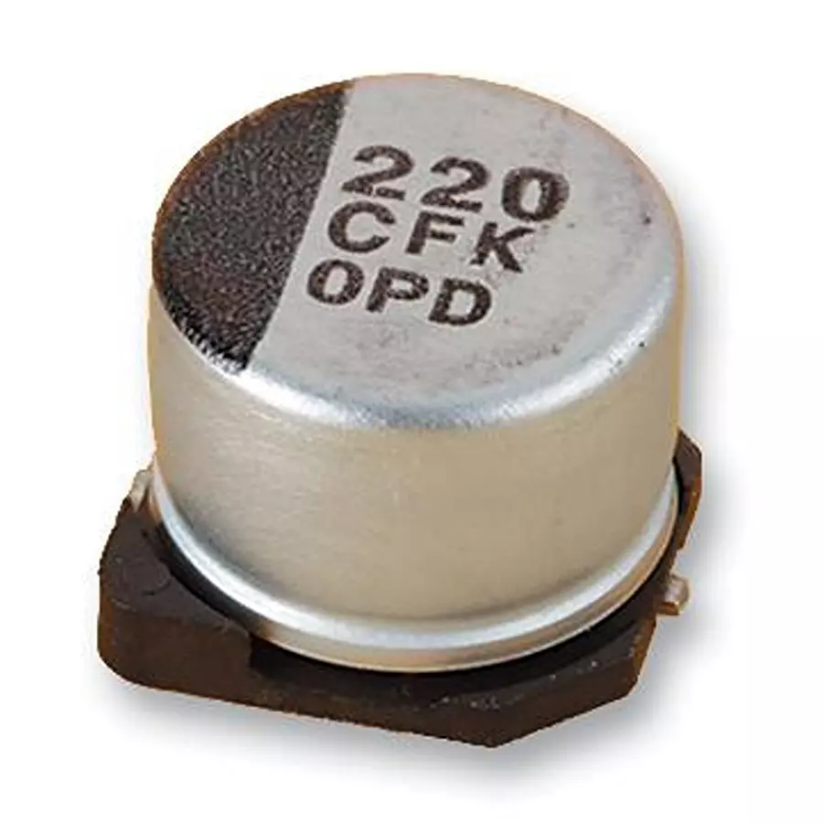 Panasonic CAP, 22µF, 6.3V, RADIAL, SMD, EEEFK0J220AR (Pack of 5)