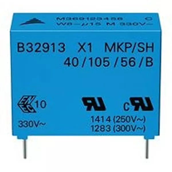 EPCOS Safety Capacitor, 0.22 µF, 20%, PP, B32912B3224M000