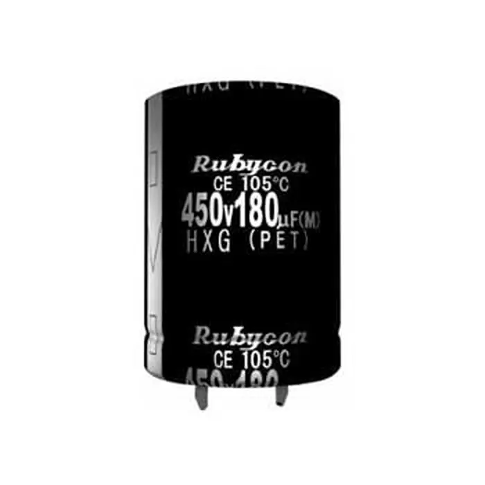RUBYCON Aluminium Electrolytic Capacitor Snap In 180 uF Capacitance, 400HXG180MEFCSN20X45
