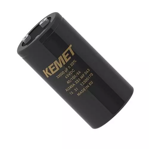 Kemet Aluminum Electrolytic Capacitor 100 VDC 1500 uF Capacitance, ALS40A152DA100