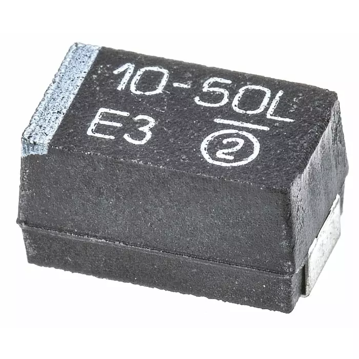 Vishay Tantalum Capacitor Surface Mount 50 V DC 10 µF Capacitance, TR3E106K050C0400 (Pack of 5)