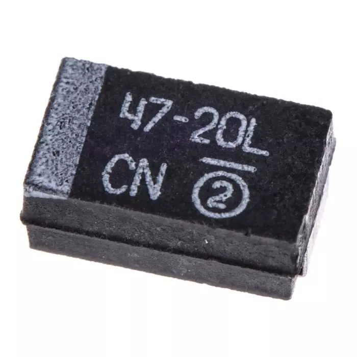 Vishay Tantalum Capacitor Surface Mount 20 V DC 47 µF Capacitance, 293D476X9020D2TE3 (Pack of 5)