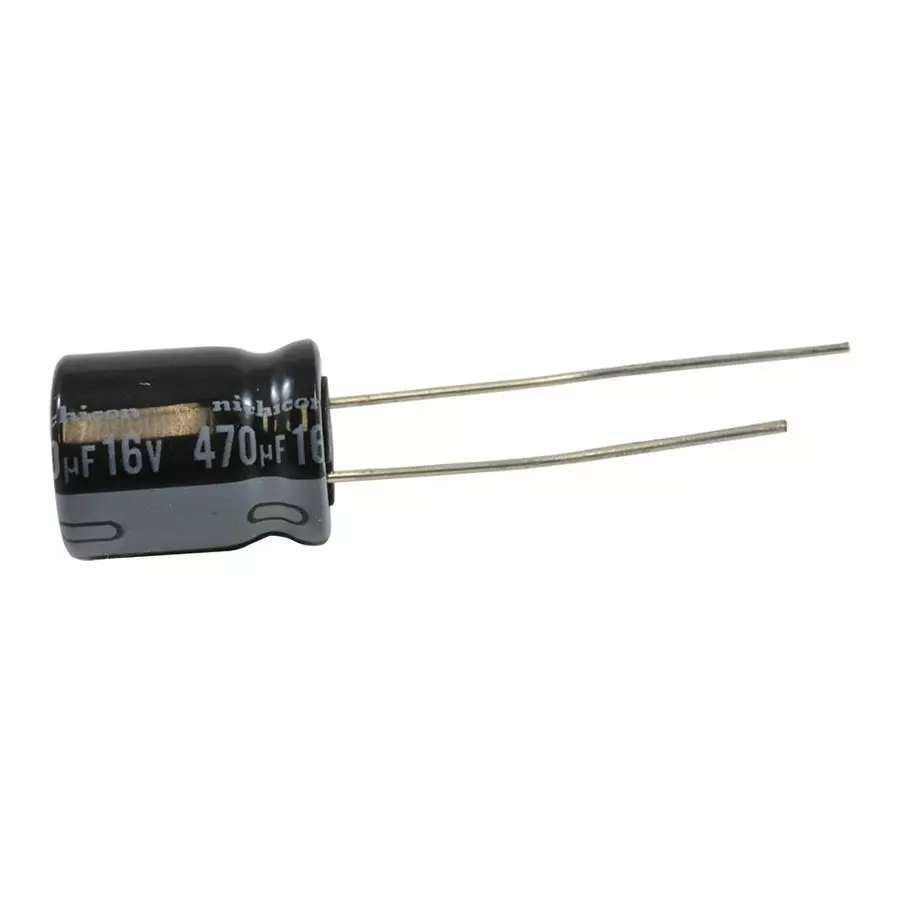 NICHICON Aluminum Electrolytic Capacitor, 470Uf, 16V, 20%, Radial, UHE1C471MPD6TD