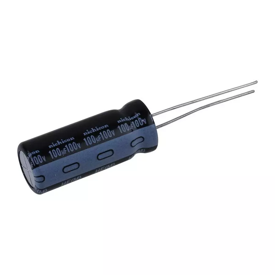 NICHICON Aluminum Electrolytic Capacitor, 100Uf, 100V, 20%, Radial, UHE2A101MPD1TD