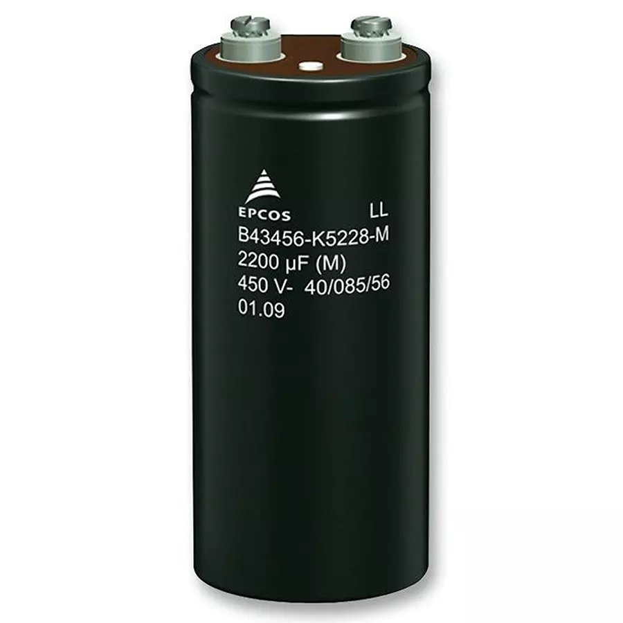 EPCOS CAP, 3300ÂµF, 400V, ALU ELEC, SCREW, B43456A9338M000