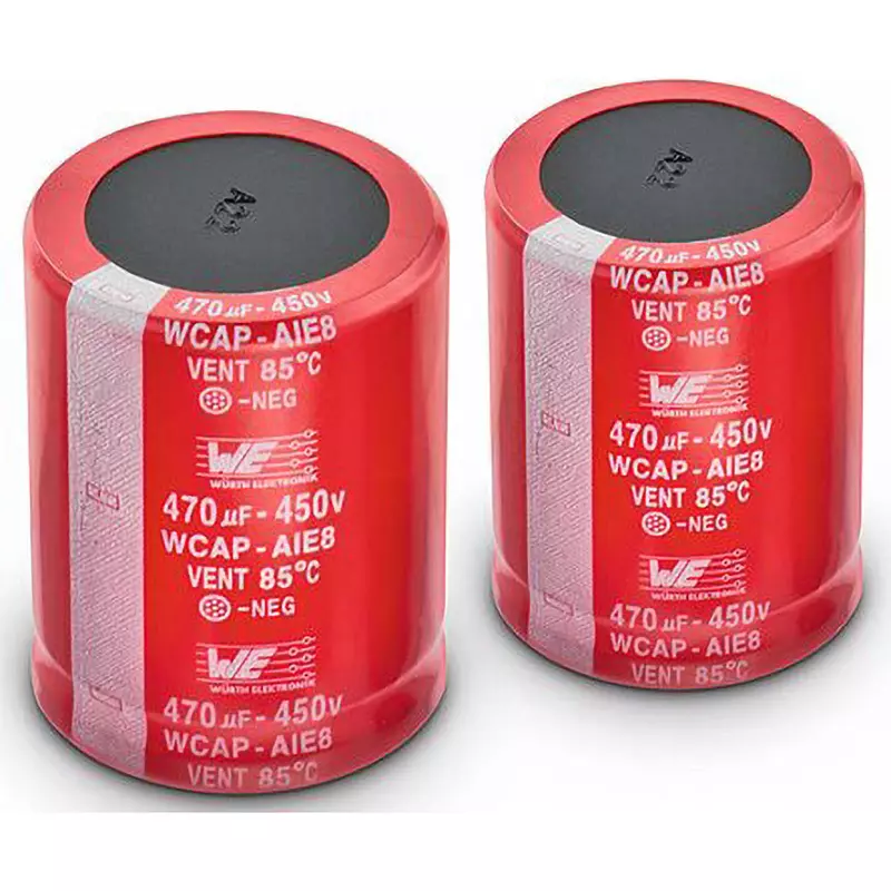 WURTH ELEKTRONIK Electrolytic Capacitor ±20% Tolerance 1.89 A Ripple Current 1045.71 μA Leakage Current, 861221485016 (Pack of 2)