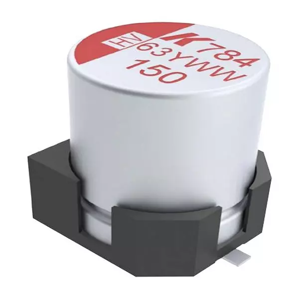 Kemet Electrolytic Capacitor 100 µF Capacitance 63 V Voltage DC, A784MS107M1JLAV028