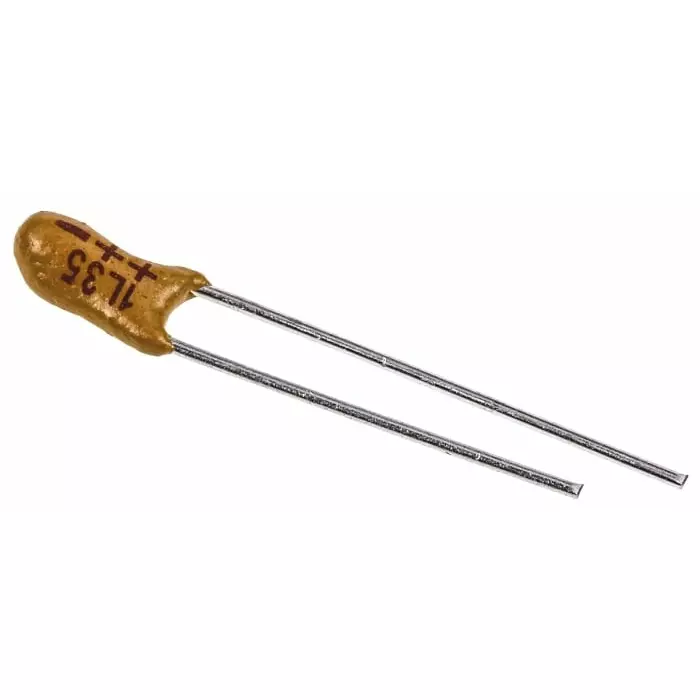 Vishay Tantalum Capacitor Through Hole Mount 35 V DC 1 µF Capacitance, 489D105X0035B1VE3 (Pack of 5)