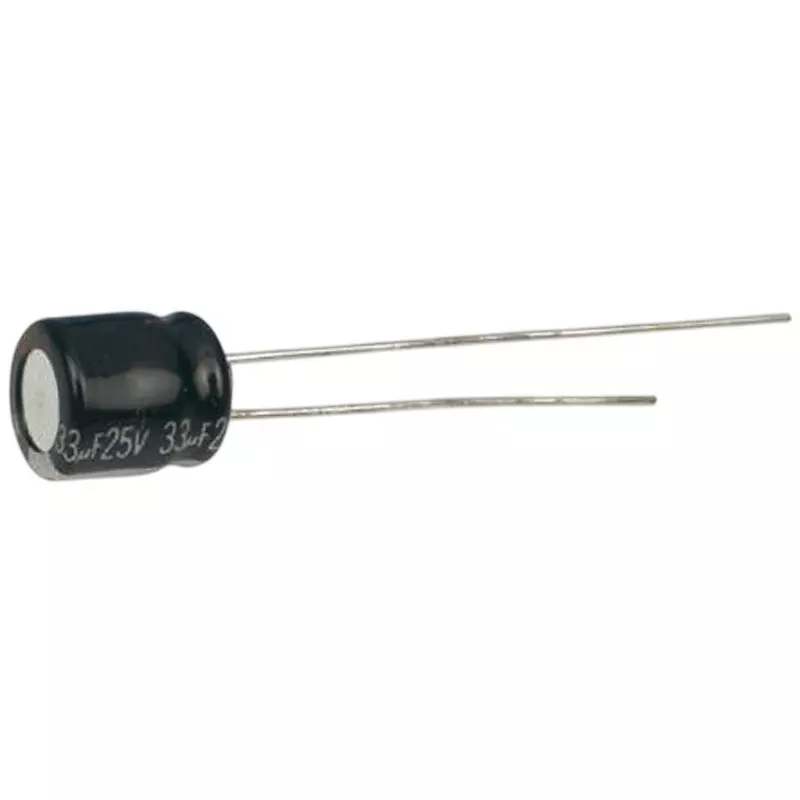Panasonic Aluminum Electrolytic Capacitor 25 DC V 33 μF Capacitance, EEAGA1E330 (Pack of 10 Pcs)