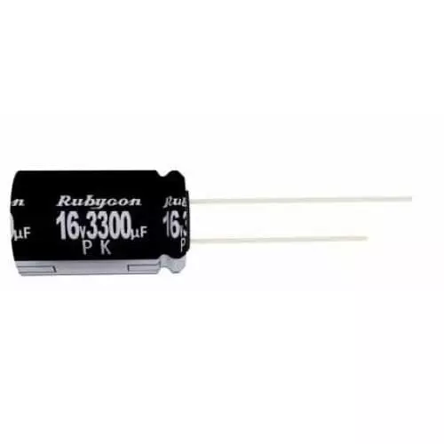 RUBYCON General Purpose Electrolytic Capacitor Radial Leaded 1000 uF Capacitance, 6.3PK1000MEFC8X11.5