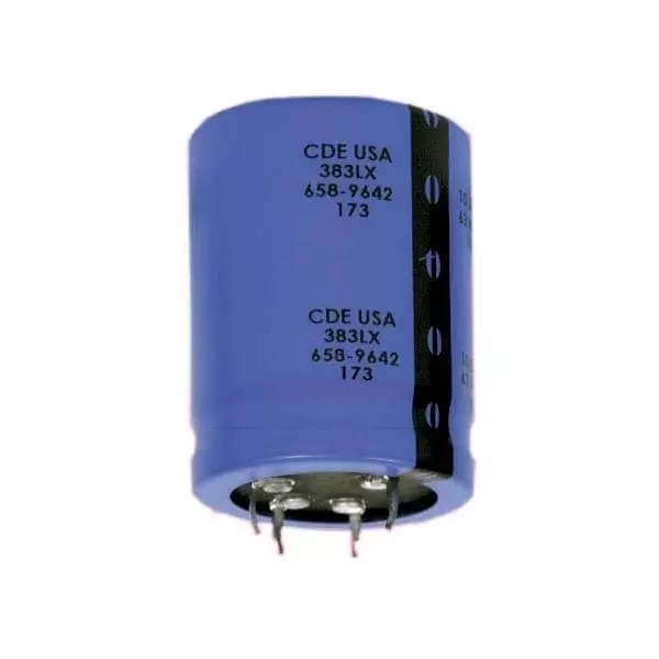 Knowles Aluminium Electrolytic Capacitor Snap In 2700 uF Capacitance, 383LX272M200N052