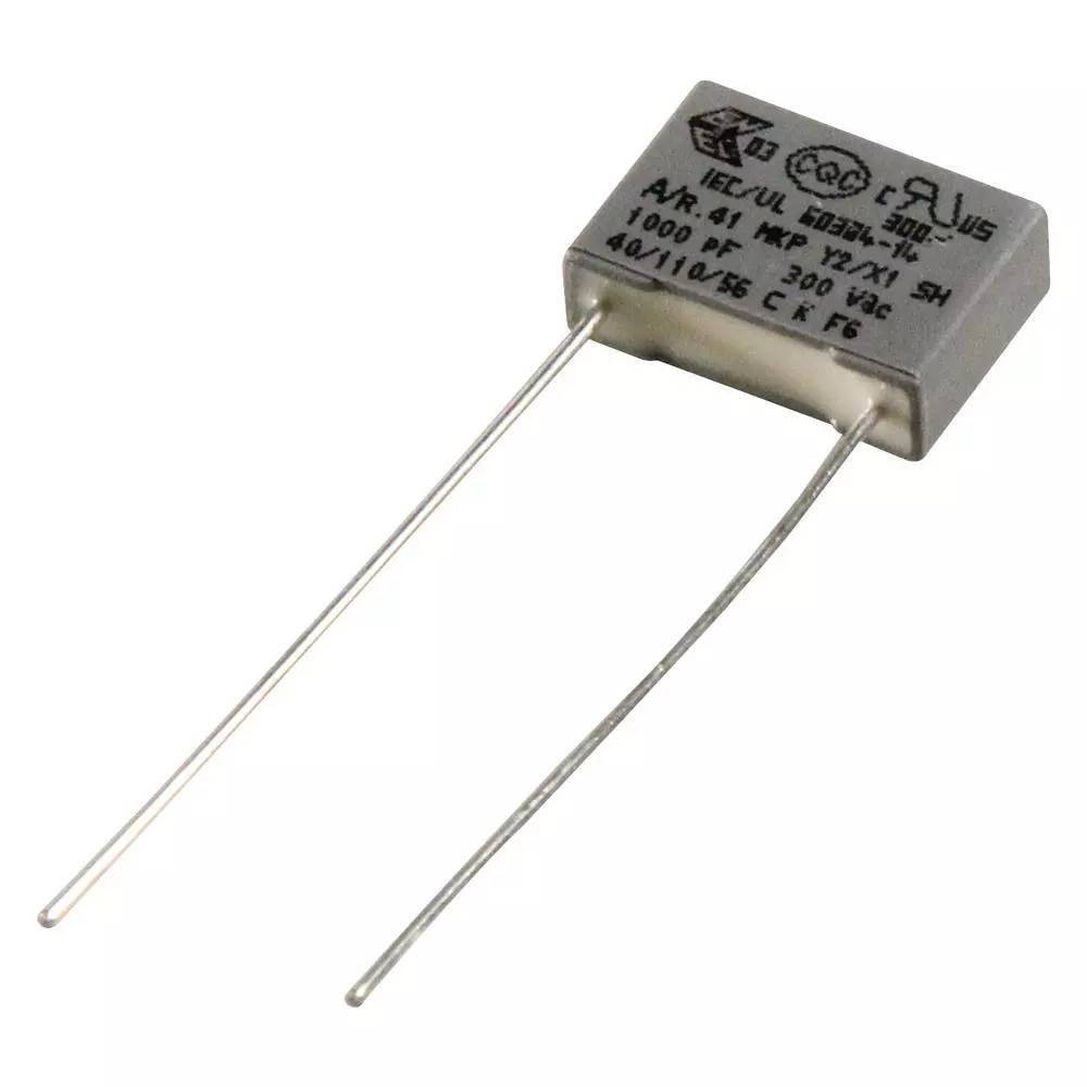 Kemet Safety Capacitors 0.1µF, 20%, PP, RADIAL, R413N310040M1M (Pack of 10)