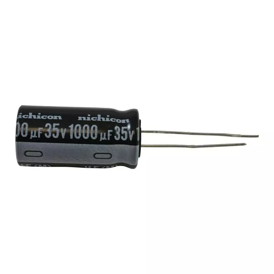 NICHICON Aluminum Electrolytic Capacitor, 1000Uf, 35V, 20%, Radial, UHE1V102MHD1TO