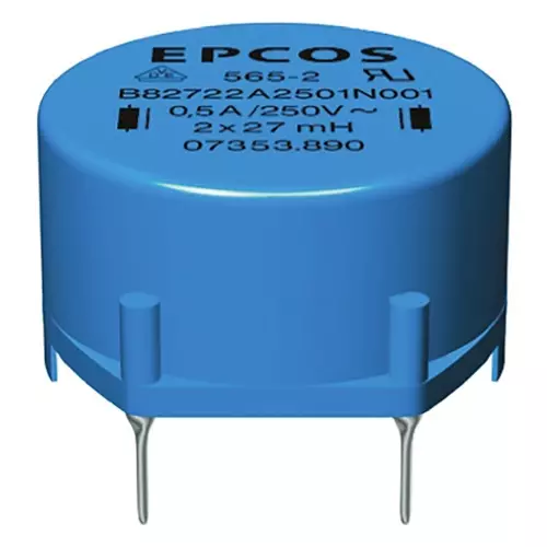 Epcos B82721A Series Ferrite Power Line Choke 2.5 Ω DC Resistance and 300 mA Currect 47 mH Inductance, B82722A2301N001