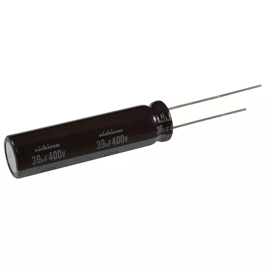 NICHICON Aluminum Electrolytic Capacitor, 39Uf, 400V, 20%, Radial, UCS2G390MND9