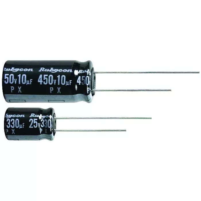 RUBYCON Aluminum Electrolytic Capacitor, 4700Uf, 10V, 20%, Radial, 10PX4700MEFC12.5X20