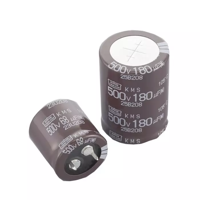 CHEMI-CON Snap-In Electrolytic Capacitor Aluminium 500 V DC 180 µF 10 mm Lead Pitch, EKMS501VSN181MQ50S