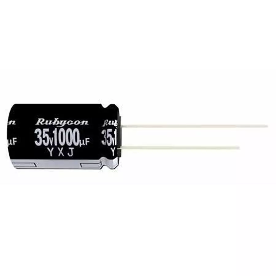 RUBYCON General Purpose Electrolytic Capacitor Radial Leaded 1000 uF Capacitance, 63YXJ1000M16X25