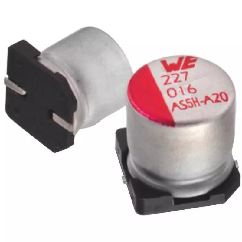 WURTH ELEKTRONIK Electrolytic Capacitor 3.0 μA Leakage Current ±20% Tolerance 22 mA Ripple Current, 865230140001 (Pack of 2000)