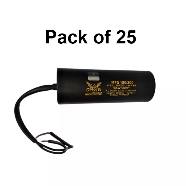 Gippson Heavy Duty Starting Condensor 2 Phase 150 /200 MFD (Pack of 25)