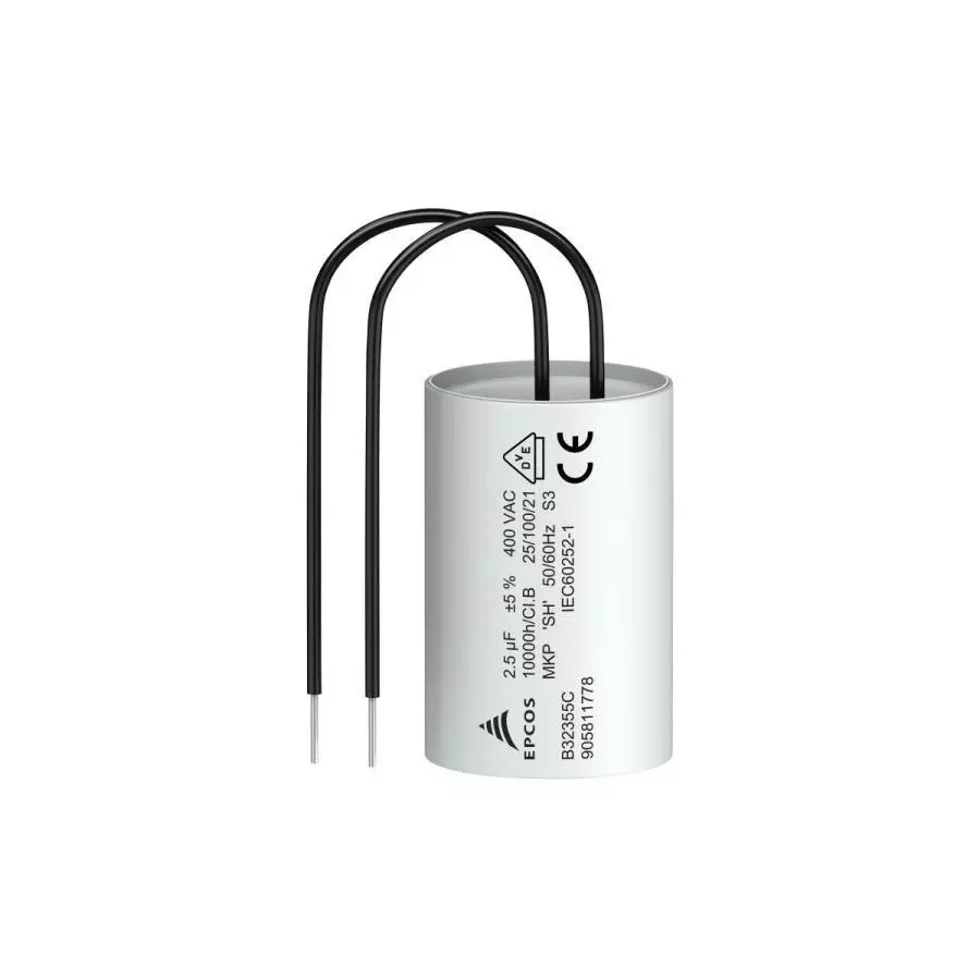 Epcos B32355C Series Polypropylene Film Capacitor 2.5 µF Capacitance 400 V AC, B32355C4255J019 (Pack of 231)
