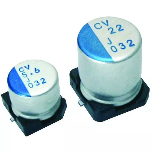 NICHICON Capacitor Poly Alum, 100Uf, 35V, 20%, Smd, PCV1V101MCL1GS
