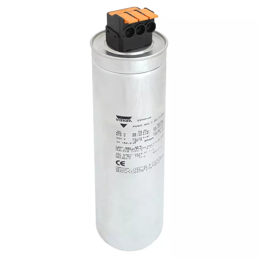 Vishay Power Factor Correction Capacitor Stud Mount 3 x 82.9 µF 400 V AC, PhMKP400.3.12,50-S64 (Pack of 9)