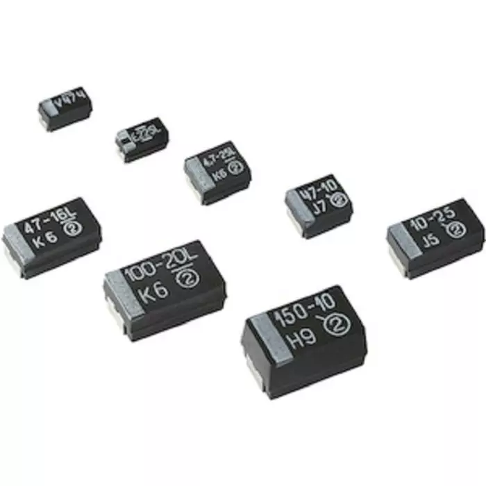 Vishay Tantalum Capacitor Surface Mount 100 µF 16 V DC, 293D107X9016E2TE3 (Pack of 10)