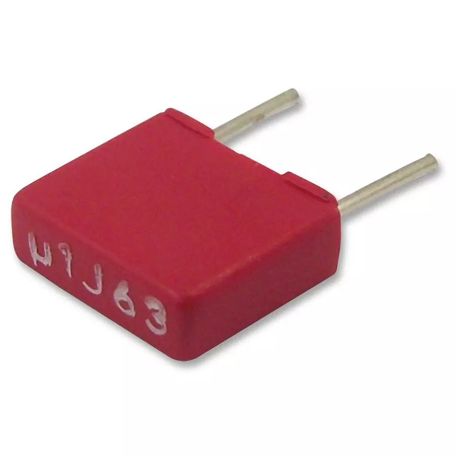 WIMA CAP, 0.1µF, 63V, 5%, PET, POTTED, MKS2C031001A00JSSD (Pack of 10)