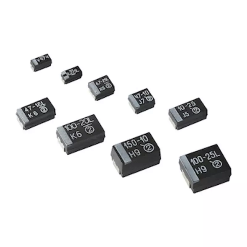 Vishay Tantalum Capacitor Surface Mount 10 µF 50 V DC, TR3E106K050C0300 (Pack of 400)