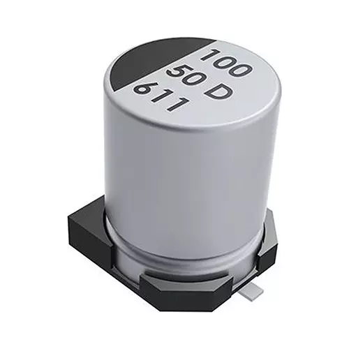 Kemet SMD Aluminium Electrolytic Capacitor 100Uf, 50V, Alu Elec, EDH107M050A9MAA