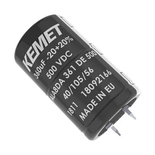 Kemet Snap In / Screw Terminal Aluminium Electrolytic Capacitor 470Uf, 500V, Alu Elec, Snapin, ALA8DD471EE500.
