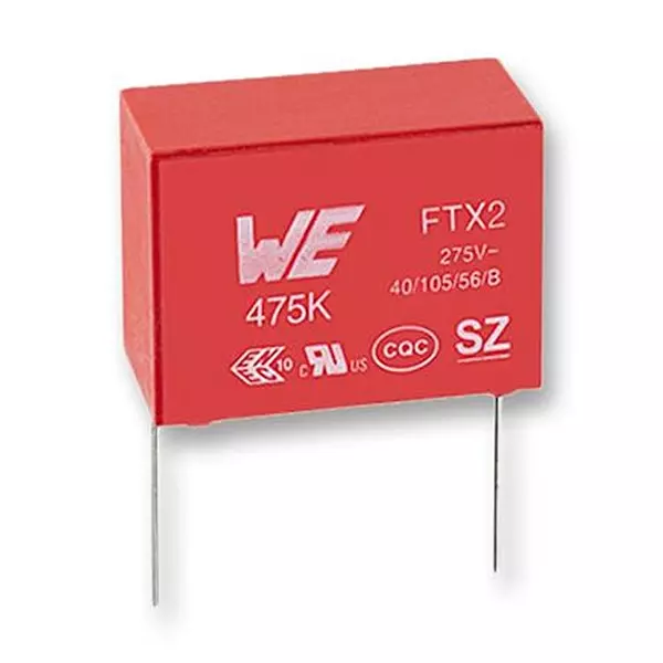 WURTH ELEKTRONIK Noise Suppression & Safety Capacitor, 0.47µf, 275Vac, 10%, Pp, 890324025039