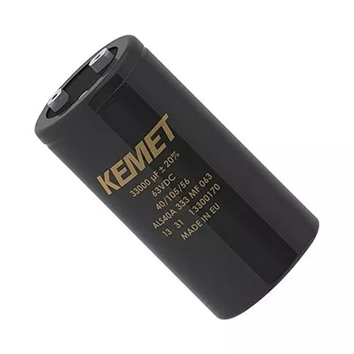 Kemet Snap In / Screw Terminal Aluminium Electrolytic Capacitor 22000µf, 63V, Alu Elec, Screw, ALS40A223KF063