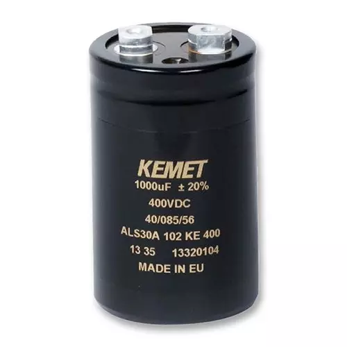 Kemet Snap In / Screw Terminal Aluminium Electrolytic Capacitor 10000µf, 63V, Alu Elec, Screw, ALS31A103DE063