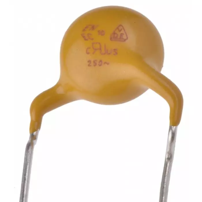 Vishay Single Layer Ceramic Capacitor 680 pF Capacitance ±20% Tolerance Through Hole Mount, VY1681M31Y5UQ6TV0 (Pack of 10)