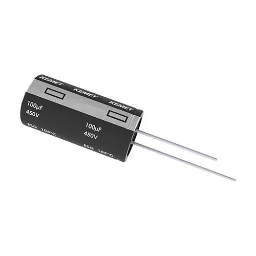 Kemet Leaded Aluminium Electrolytic Capacitor 100Uf, 450V, Alu Elec, Radial, ESU107M450AN9AA