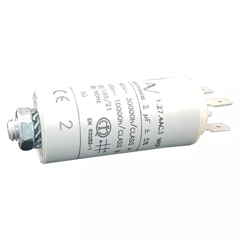 Kemet Motor Run Capacitor 2µf, 470Vac, 5%, Pp, Can, Panel, C274AC34200AA0J